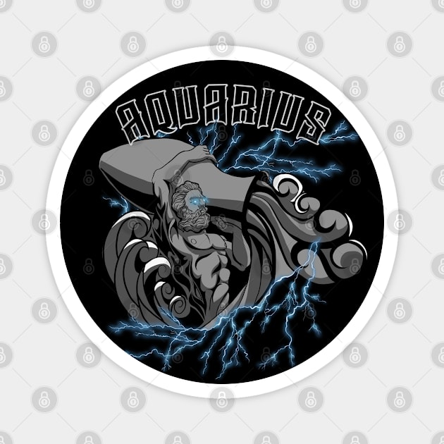 Lightning Aquarius (Blue) Magnet by RampArt